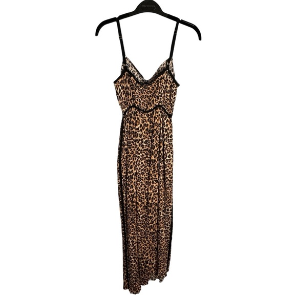 Nanushka Abir Slip Dress Asymmetric Hem in Ocelet Size L Maxi Cocktail Vacation - Picture 6 of 16